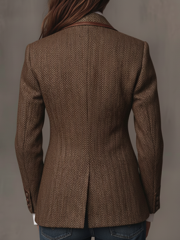 Gisella | Blazer con Paneles Estampados de Espiga